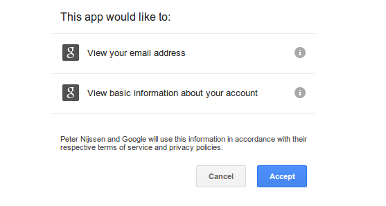 Google requesting to share information